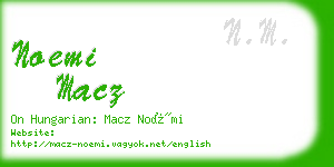 noemi macz business card